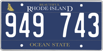 RI license plate 949743
