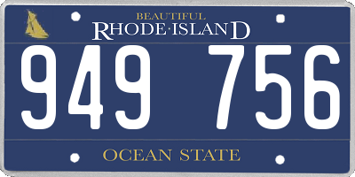 RI license plate 949756