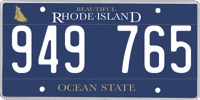 RI license plate 949765