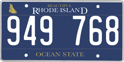 RI license plate 949768
