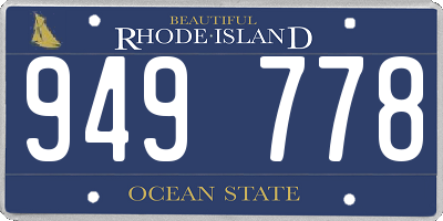 RI license plate 949778