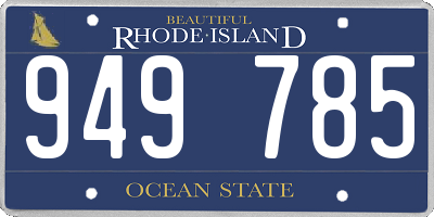 RI license plate 949785