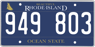 RI license plate 949803