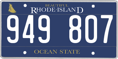RI license plate 949807