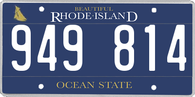RI license plate 949814