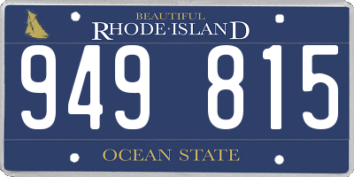 RI license plate 949815