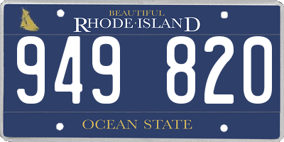 RI license plate 949820