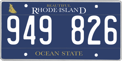 RI license plate 949826