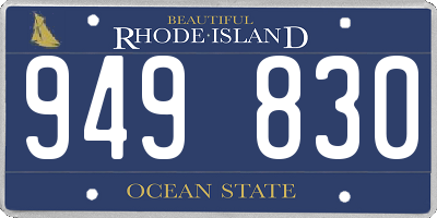 RI license plate 949830