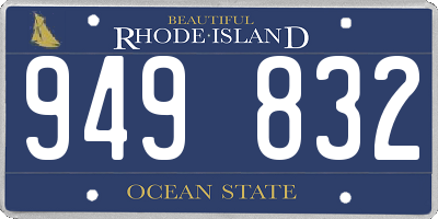 RI license plate 949832