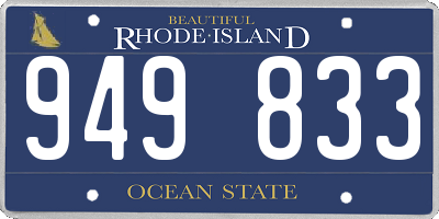 RI license plate 949833