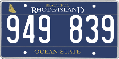 RI license plate 949839