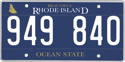 RI license plate 949840