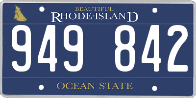 RI license plate 949842