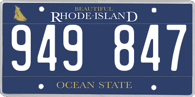 RI license plate 949847