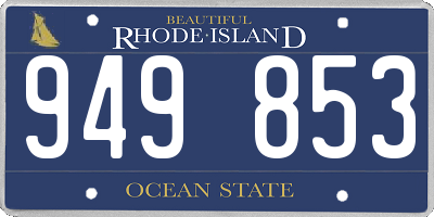 RI license plate 949853