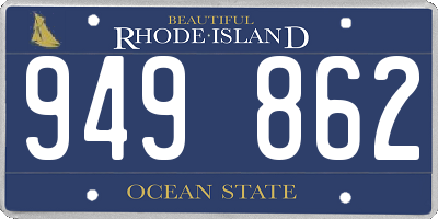 RI license plate 949862