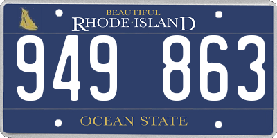 RI license plate 949863