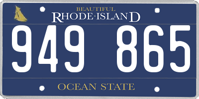 RI license plate 949865