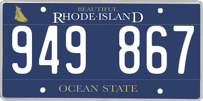 RI license plate 949867