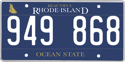 RI license plate 949868