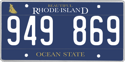 RI license plate 949869