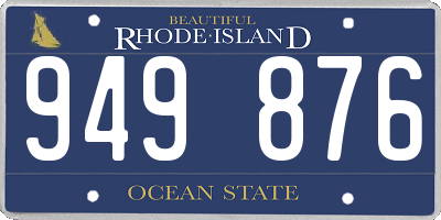 RI license plate 949876