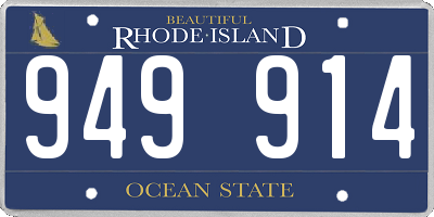 RI license plate 949914