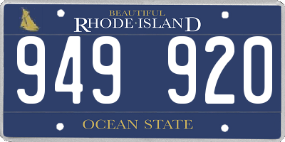RI license plate 949920