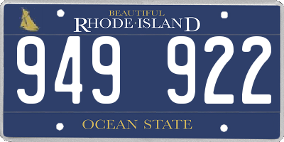 RI license plate 949922