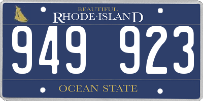 RI license plate 949923