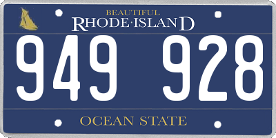 RI license plate 949928