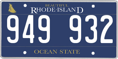 RI license plate 949932