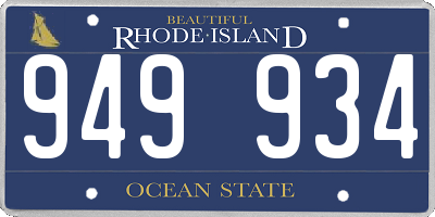 RI license plate 949934