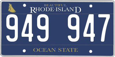 RI license plate 949947
