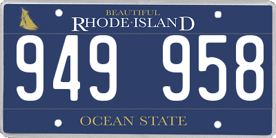 RI license plate 949958