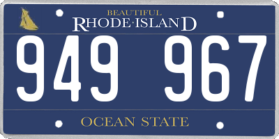 RI license plate 949967