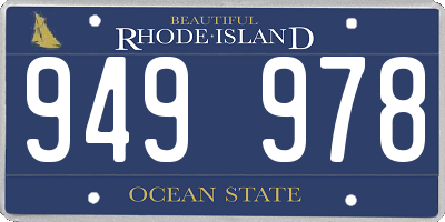 RI license plate 949978