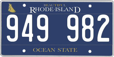 RI license plate 949982