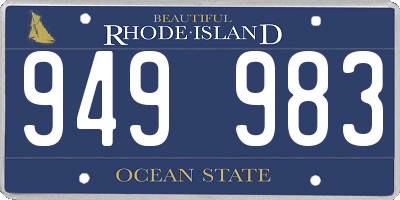 RI license plate 949983