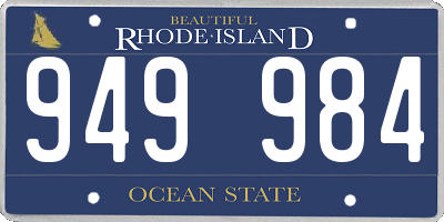RI license plate 949984