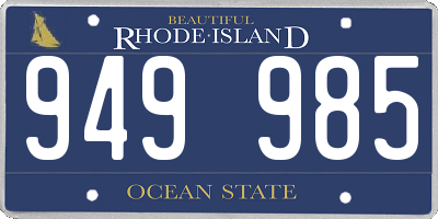 RI license plate 949985