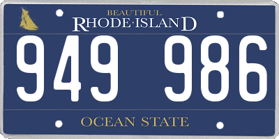 RI license plate 949986
