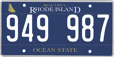 RI license plate 949987