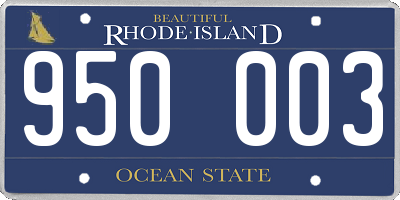 RI license plate 950003