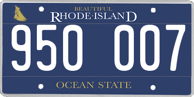 RI license plate 950007