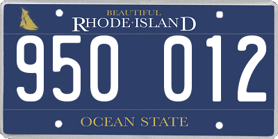 RI license plate 950012