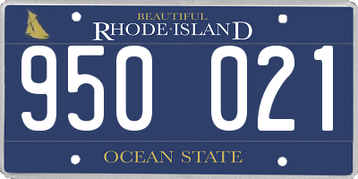 RI license plate 950021