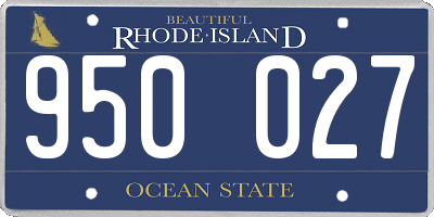 RI license plate 950027