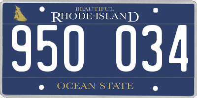 RI license plate 950034